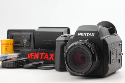 [ MINT w/ Strap] Pentax 645 NII A 75mm 2.8 Lens + 120 Film insert x 2 From JAPAN