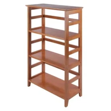 Winsome Wood Bookshelf Honey Pine Finish 4-Shelf Open Back Solid Composite Wood