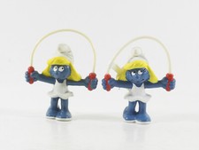 Schlumpf Schlümpfe === 2.0168 === 2 x Schlumpfine mit Springseil Schleich smurf