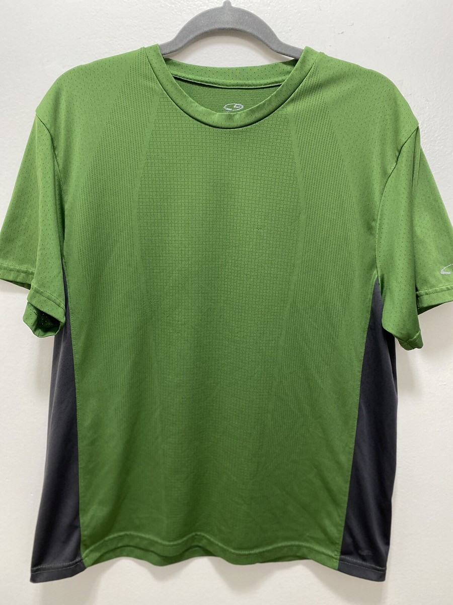 champion duo dry running/workout T-shirt mens large green
