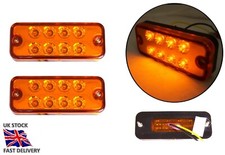 2x Red Rear Side Marker Lights Lamps Position Truck Trailer Lorry 12v Smd 8 Led
