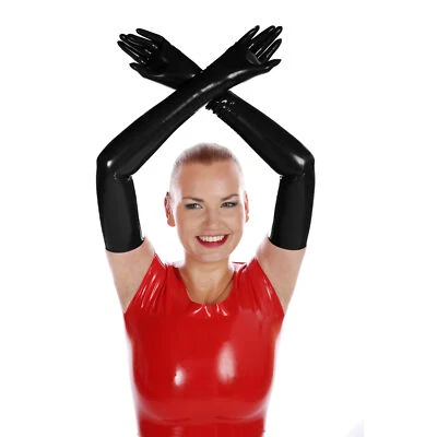 Rubberfashion sehr lange Latex Handschuhe extra dick Latexhandschuhe Oberarm