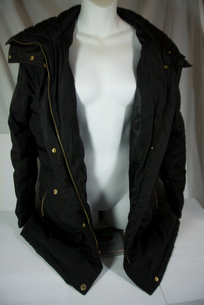 Michael kors black jacket with gold zipper online