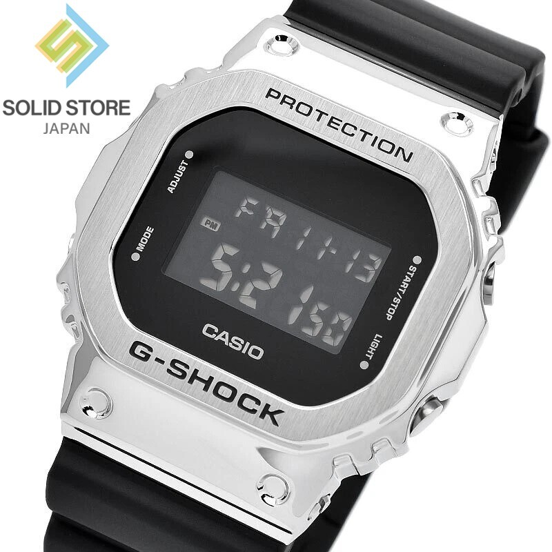 CASIO G-SHOCK GM-5600-1JF Metal Bezel Silver & Black Watch GM-5600