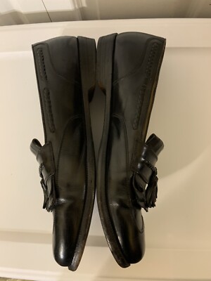 Cole Haan Bragano Mens Sz 12D Black Leather Slip On Tasseled  display picture 1