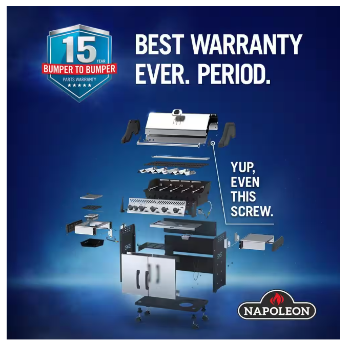 NAPOLEON Propane Gas Grill W/ Range Side Burner Durable Black eBay