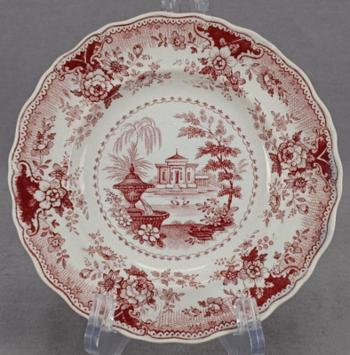 Joseph Heath Italian Villas #8 Red Transferware 5 3/4 Inch Plate C.1828-1841