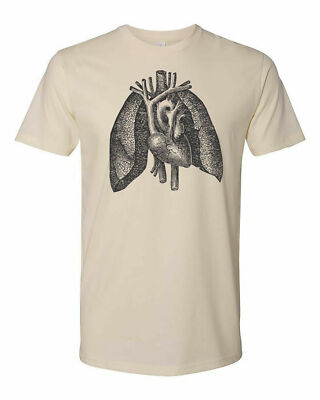 Cottage Cult Clothing Tee T Shirt Cotton Medical Anatomy Victorian Art Lungs #3