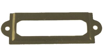 Small Antique Brass Label Holder - 2-3/8''