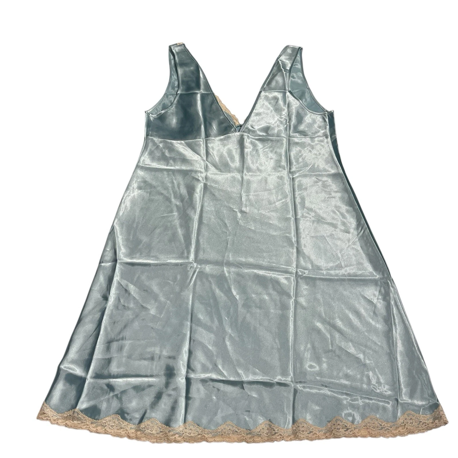 UNDERCOVER Abito donna Victoria's Secret chemise lingerie UNC blu panna bordo in pizzo taglia L