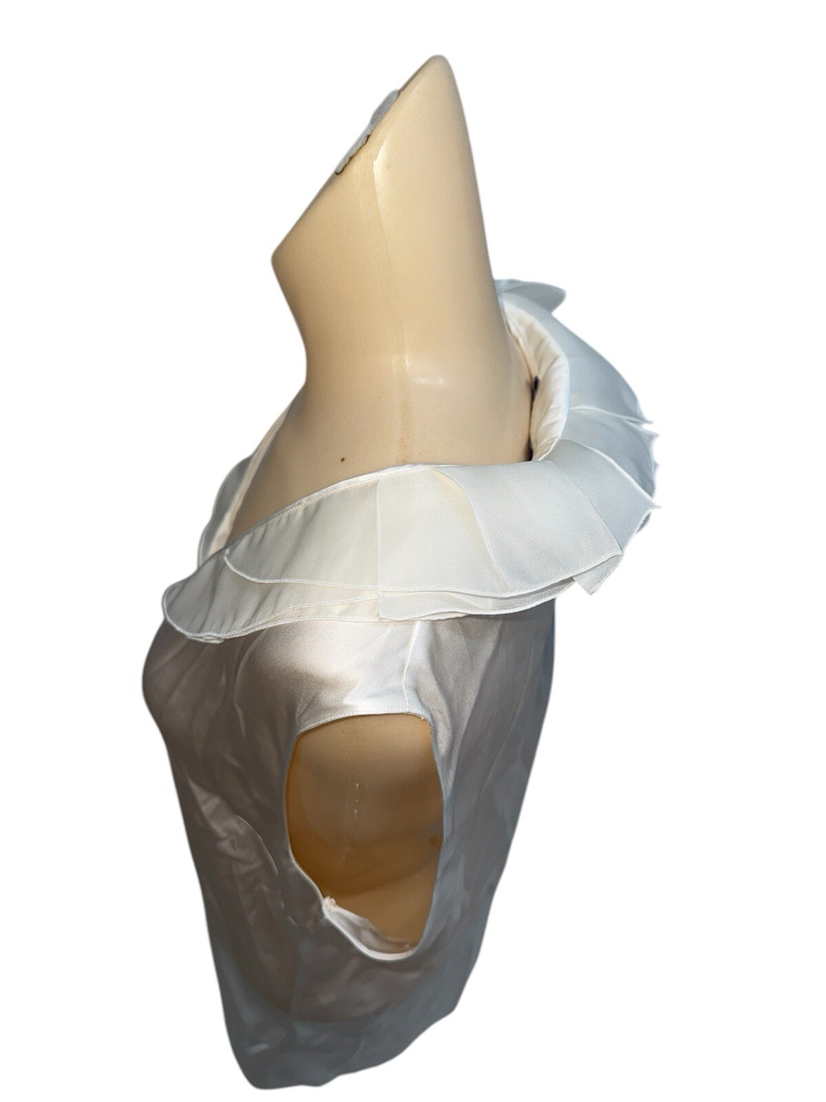 $1190 Ralph Lauren Purple Label Carlynn Ruffle-Trim 100% Silk Blouse Wmn Size 4 thumbnail 4