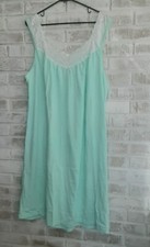 Vintage Anthony Richards Cool Mint Embroidered Nightgown 1X Comfort