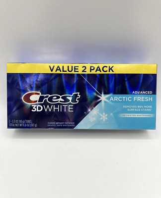 Crest 3D White Adv Arctic Fresh Whitening Toothpaste, 3.3 oz, 2 Tubes