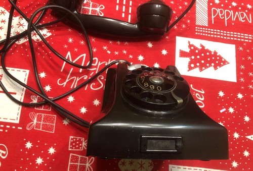 TELEFONO A DISCO VINTAGE, ANNI '60, FATME BACHELITE NERO COME DA FOTO - Foto 6 di 12