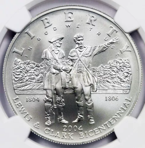 2004 P Lewis and Clark Bicentennial Commemorative Silver $1 MS 70 NGC