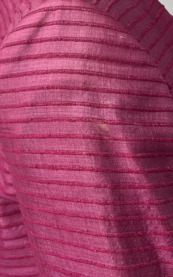 Akris Punto ALTERED Pink Contrast Embroidered Silk 3/4 Sleeve Jacket sz 4 - Image 3 of 4