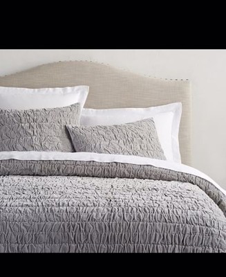 Pottery Barn Ruched Velvet Coverlet Nwt Queen Smoke Retail 249 Ebay