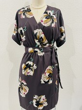 Ann Taylor Petite Wrap Floral Dress Career Business Evening Size XSP