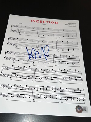 HANS ZIMMER SIGNED AUTOGRAPH SHEET MUSIC INCEPTION TIME BECKETT BAS AUTO X5