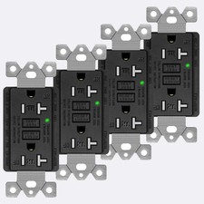 20 Amp GFCI Outlet Receptacle Tamper-Resistant TR WR with LED Indicator Black  4