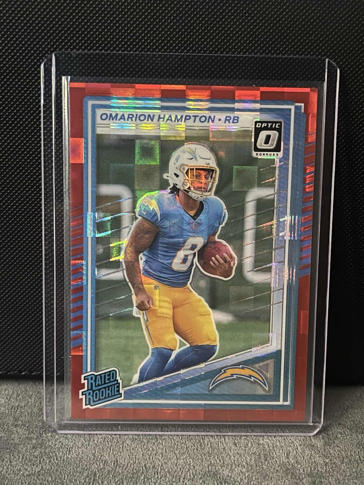 2025 Donruss Optic Rated Rookie Preview Red Pandora Omarion Hampton #303