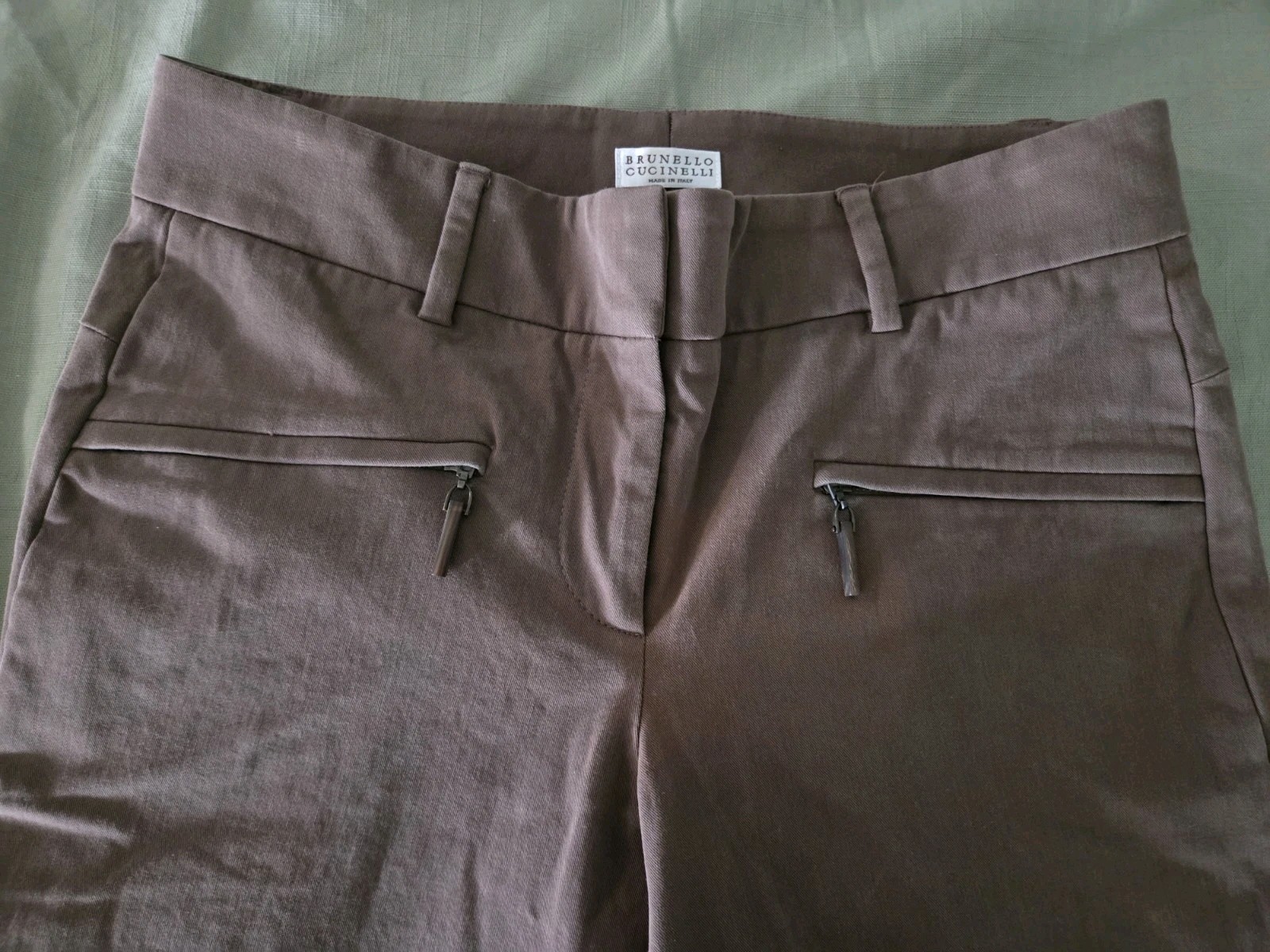 Brunello Cucinelli Solid Brown Stretch Pants Wome… - image 9