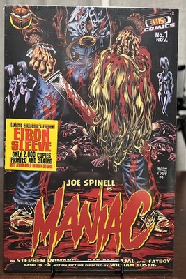MANIAC #1 VHS COMICS Joe Spinell RARE LTD ED PRE-VINEGAR SYN EIBON w/ VHS CASE 