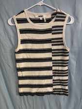 DKNY Black and White sweater top size large