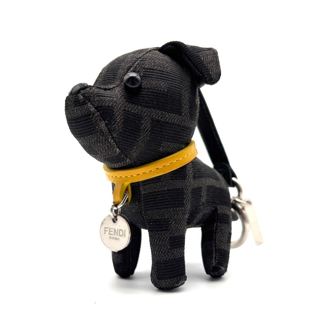 Fendi Black Zucca Dog Bag Charm