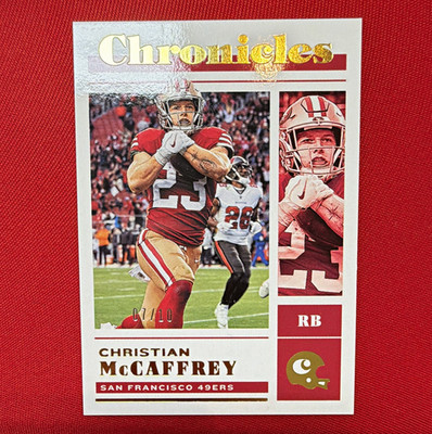 Panini 2022 Chronicles Christian McCaffrey 49ers #29 Gold Parallel /10