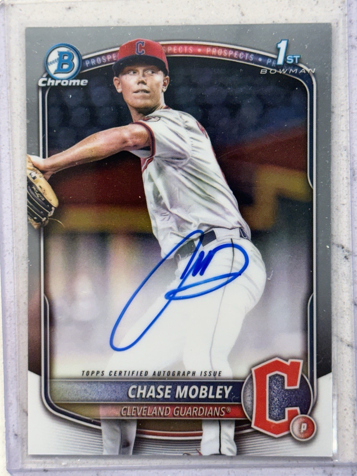 2025 Bowman Chrome Chase Mobley 1st Prospect Auto #CPA-CMY Cleveland Guardians