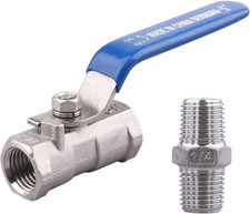 1PC Type Stainless Steel 1/4 Inch Ball Valve NPT Standard Port with Male Hex Nip