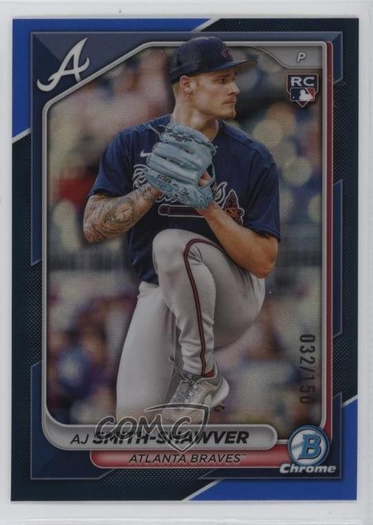 2024 Bowman Chrome Blue Refractor 32/150 AJ Smith-Shawver #22 0vp1