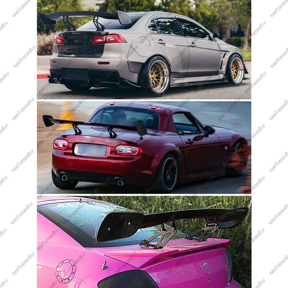 Alerón trasero 57" ajustable para Honda Civic ala de carreras brillante estilo GT Foto 2 de 4