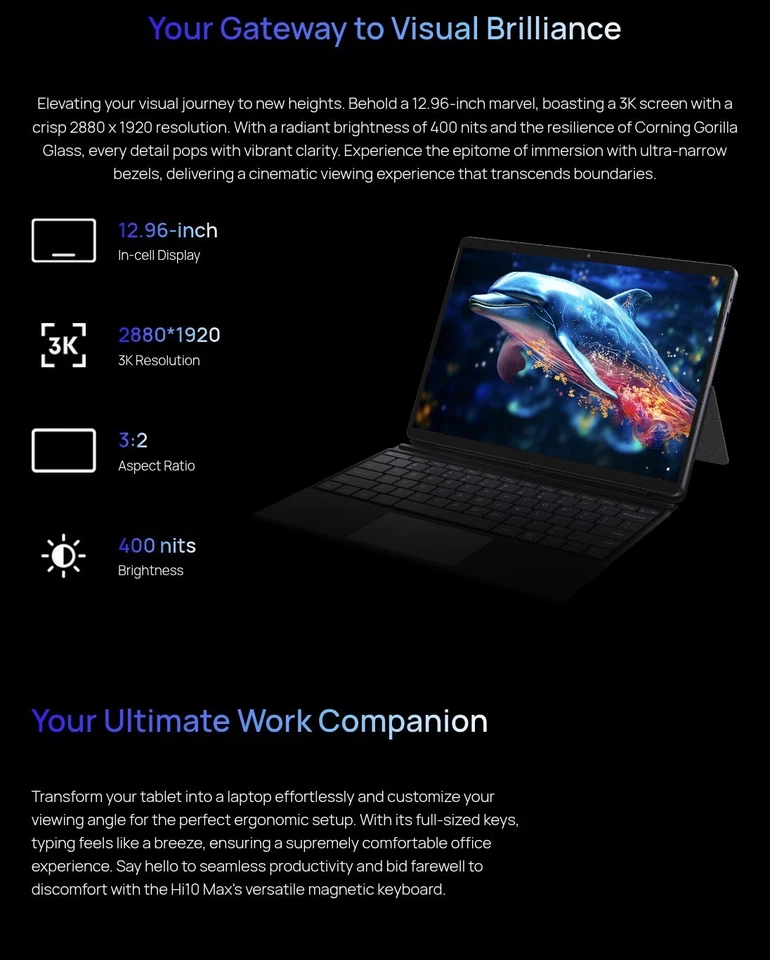 Hi10 Max N150丨 2-In-1 Tablet 12.96" 3K - Image 3 of 4
