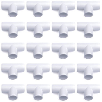 20-Pack 3/4 in. Schedule 40 PVC Tees 3-Way Pipe T-Fittings SCH40 ASTM
