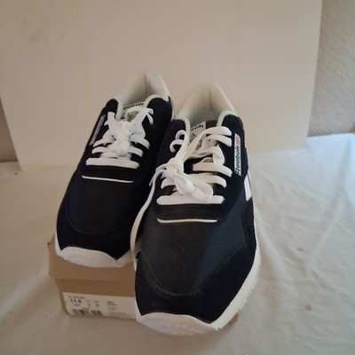 Vintage Reebok  Classic Leather Nylon Black White New Never Worn Size 11.5