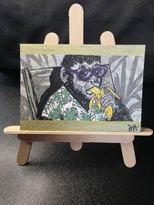 Camicia ACEO originale, animale, scimmia, scimmia, frutta, banana, hawaiana, chillin