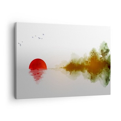 Wandbilder 70x50cm Leinwandbild Orientalisch Sonne Landschaft Bilder Wanddeko