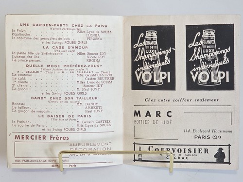 Vtg Folies Bergere Cocktail Program Booklet French Cabaret Music Hall WW2 Era - Picture 6 of 9