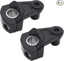 Black Pivoting Handlebar Clamp Risers 2 Inch 7/8" 22mm 1/8" 28mm Pivot