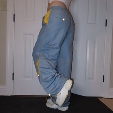Vintage Blue And Yellow Rave Pants By Buggirl In The Early 2000s