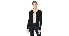Amazon Essentials Women's Lightweight Crewneck Cardigan Sweater, Black, X-Small