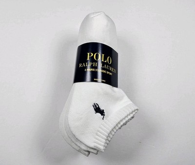 Polo Ralph Lauren Men's 6pk Ankle Socks White Size 10-13