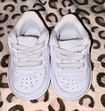 Nike White Leather Lace-Up Low Top Sneakers US 3c UK 2.5 CK2201-100