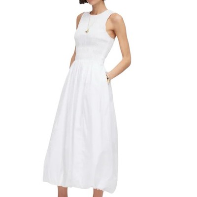 knee length dresses for ladies White Midi Bubble Dress – Bold & Fierce Boutique