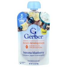 Fruit Puree, Yogurt  Whole Grains, 12 Months, Banana Blueberry, 3.5 oz 99 g 