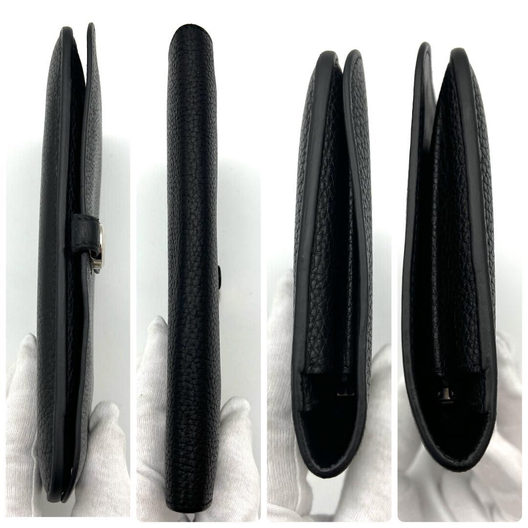 Hermes Dogon GM Wallet Black Silver Hardware 20cmx12cm 7.9in x 4.7in thumbnail 6