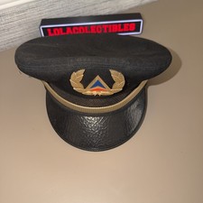 Vintage Delta Air Lines Pilot Captain Hat Cap with Widget Emblem Badge 60-70s