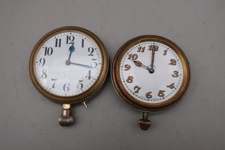 C 2 x Antique Hand Winding Mechanical Travel Clocks